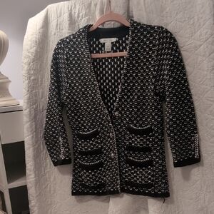 Chico's Black and White Polka Dot Suit Jacket